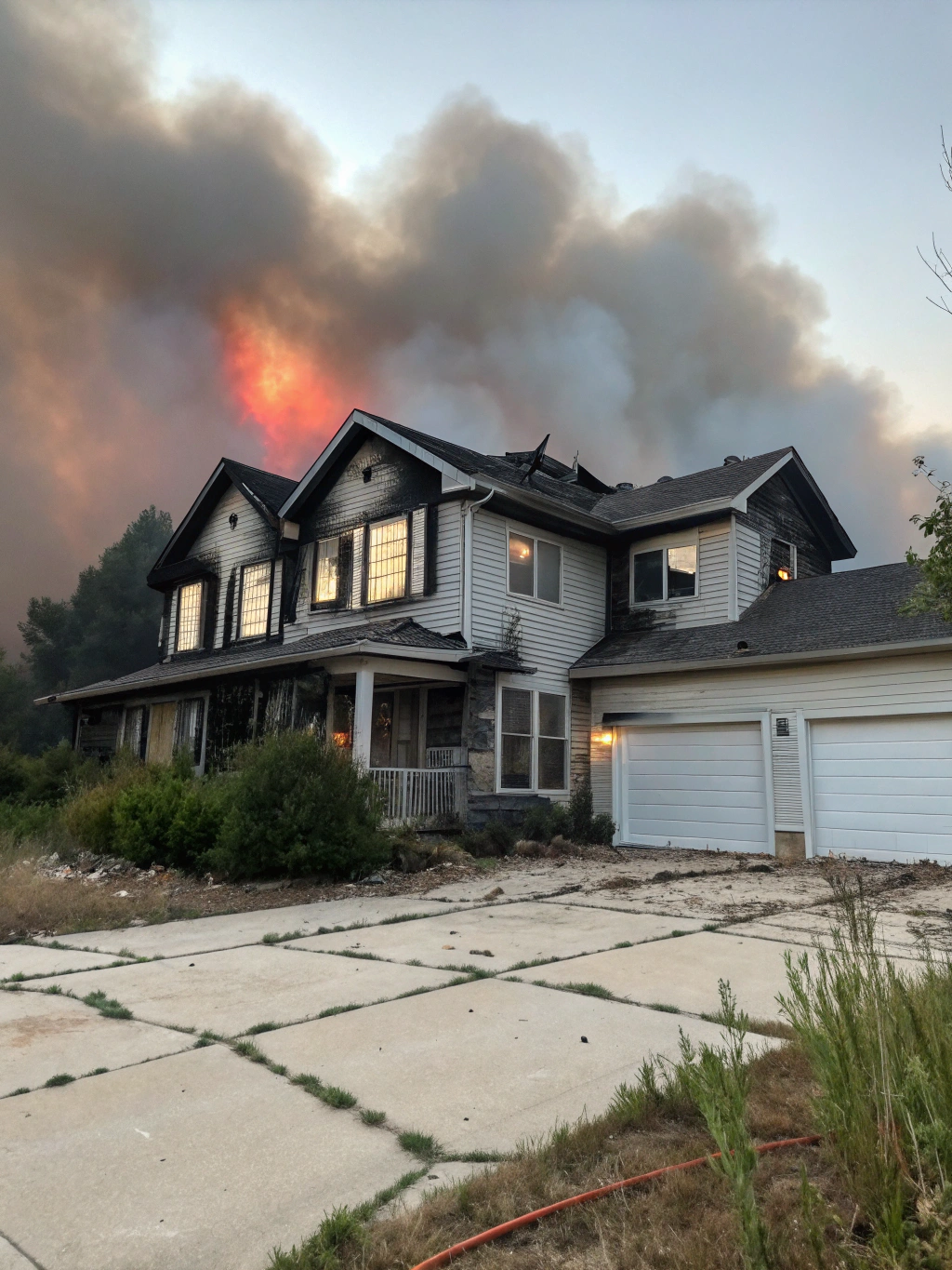 Fire damaged residential property requiring insurance claims restoration